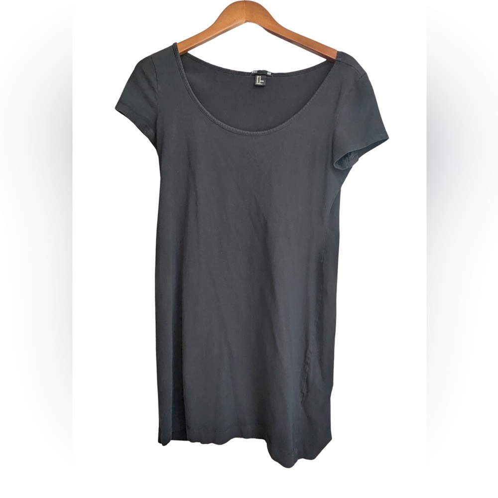 H&M Black Fitted Short Sleeve T-Shirt Dress